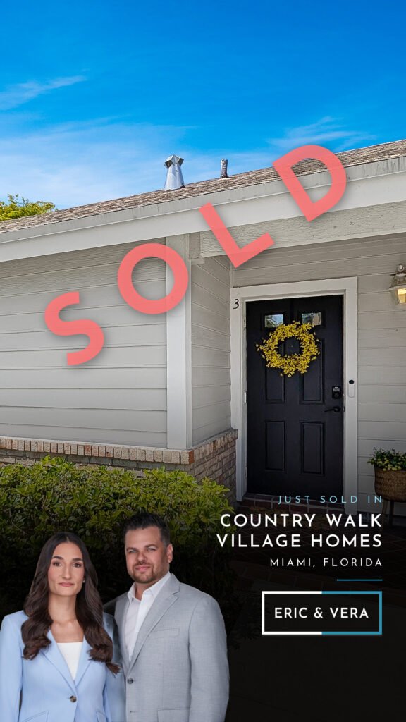 Just sold in Country Walk Village Homes, Miami, Florida by Eric and Vera